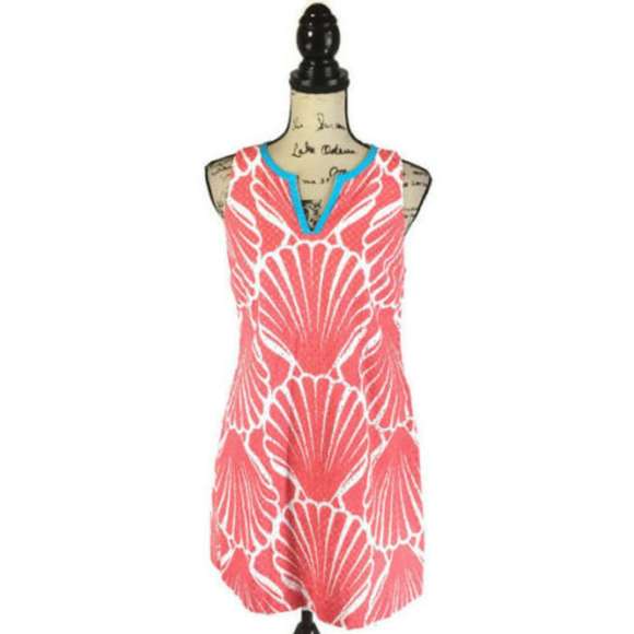 Crown & Ivy Dresses & Skirts - Crown & Ivy 8P Dress Shell Clam Print Eyelet